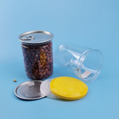 tarros plásticos de la comida del sello de aluminio abierto fácil del ANIMAL DOMÉSTICO 0.5l