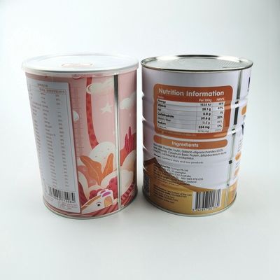 El etiquetado de encargo ordeña el cáñamo Tin Food Packaging Can With del polvo tapa plástica