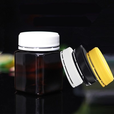 El cuadrado plástico de impresión de encargo de los tarros de la comida 400ml forma el reciclaje de la botella del ANIMAL DOMÉSTICO de Honey Packaging