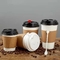 tazas de café del papel de empapelar del doble 12oz con las tapas y la paja disponibles