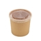 cuenco de sopa de papel disponible de Brown Kraft del envase de comida 8oz con el cuenco de papel de los tallarines de la microonda de la tapa
