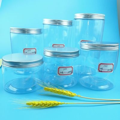 tarros del tapón de tuerca del plástico transparente de 270ml 1360ml para el almacenamiento de la comida